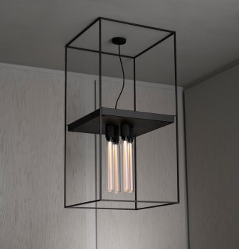 Buster & Punch CAGED Ceiling Light 4.0 Flamed Black Granite Extension Cage